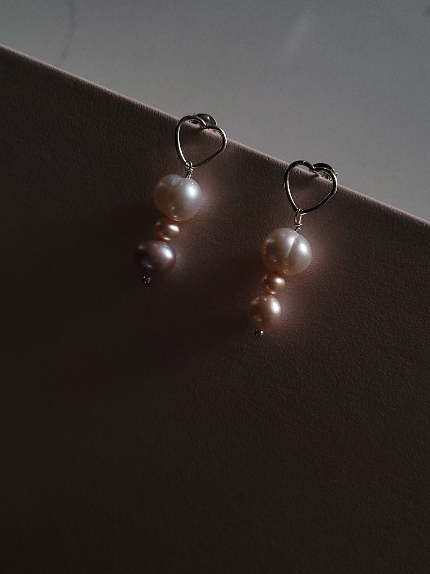 Bubble Heart Pearl Earrings