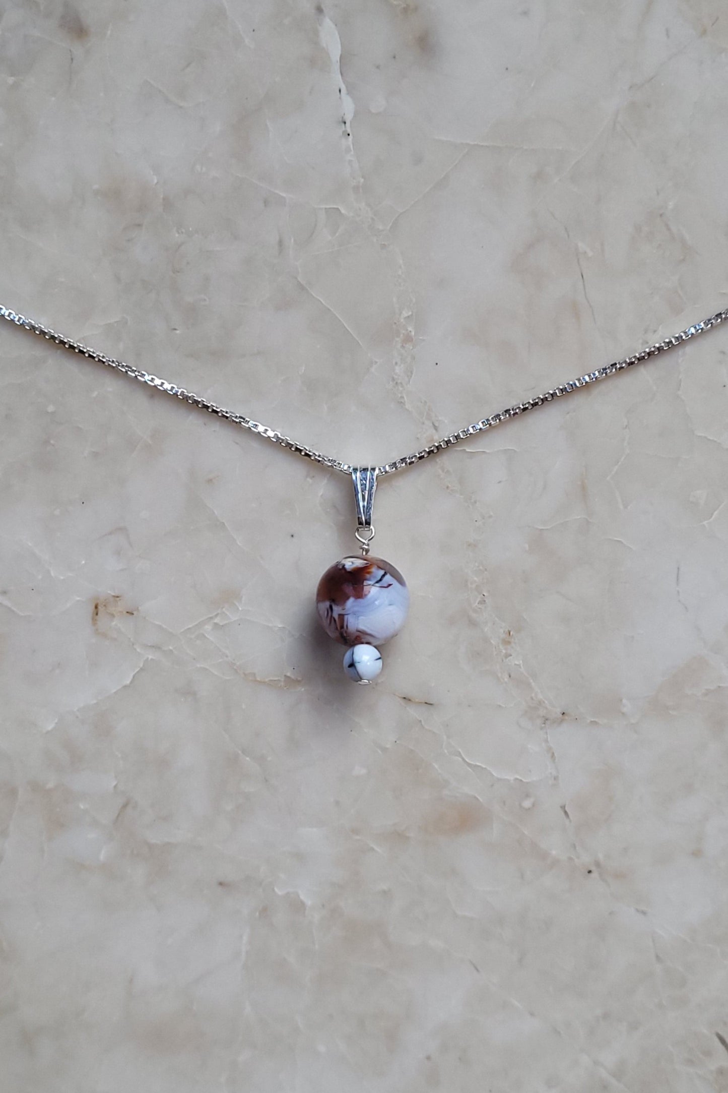 Fire Agate Pendant Necklace