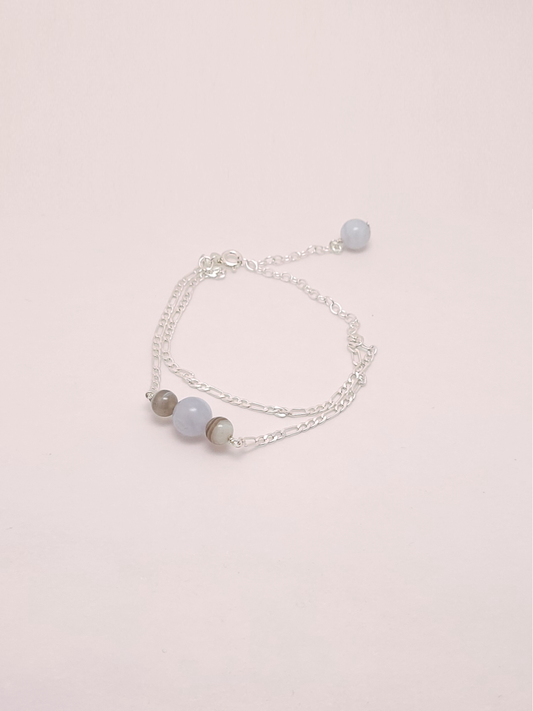 Layered Blue Figaro Bracelet