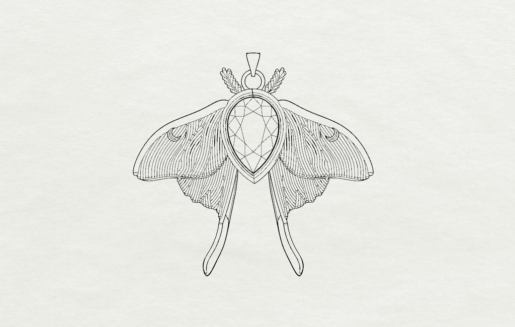 Moonstone Moth Choker
