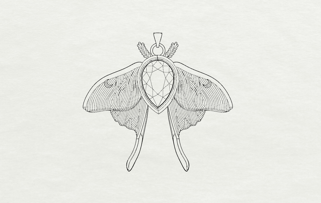 Moonstone Moth Choker