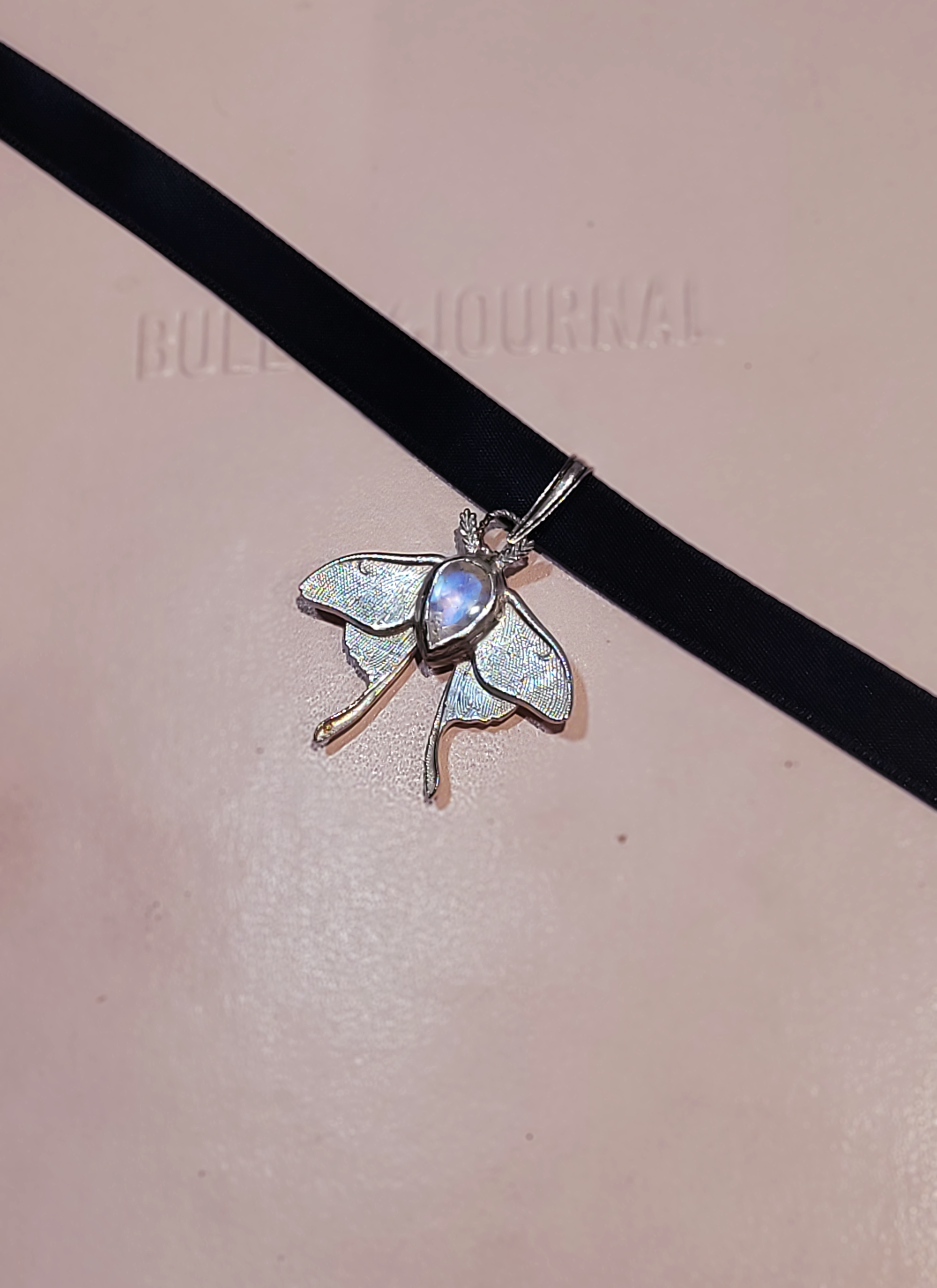 Moonstone Moth Choker