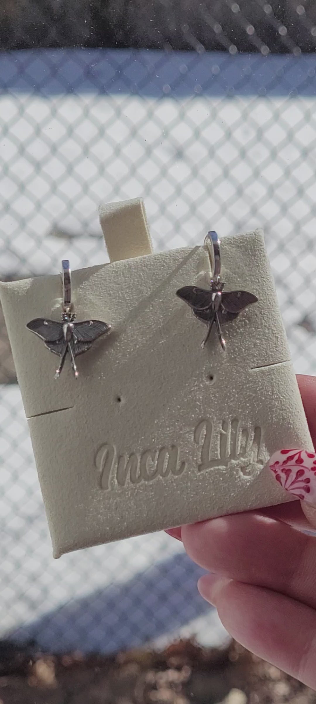Luna Moth Huggie Earrings