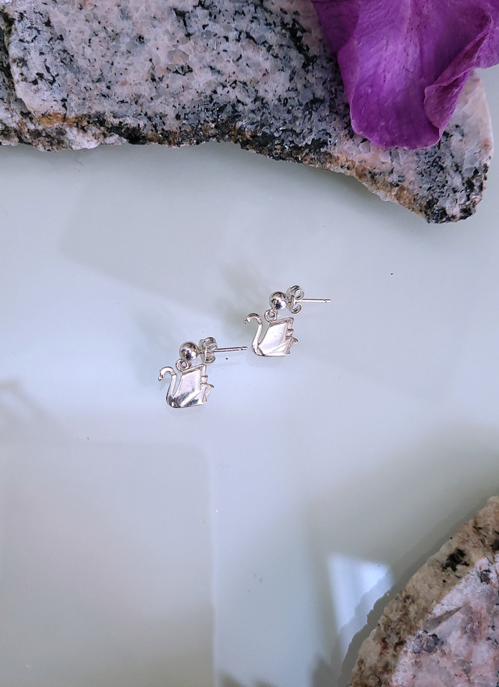 Origami Swan Earrings
